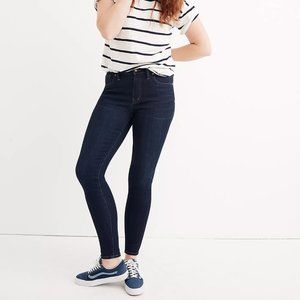 Madewell 9" high rise skinny dark wash